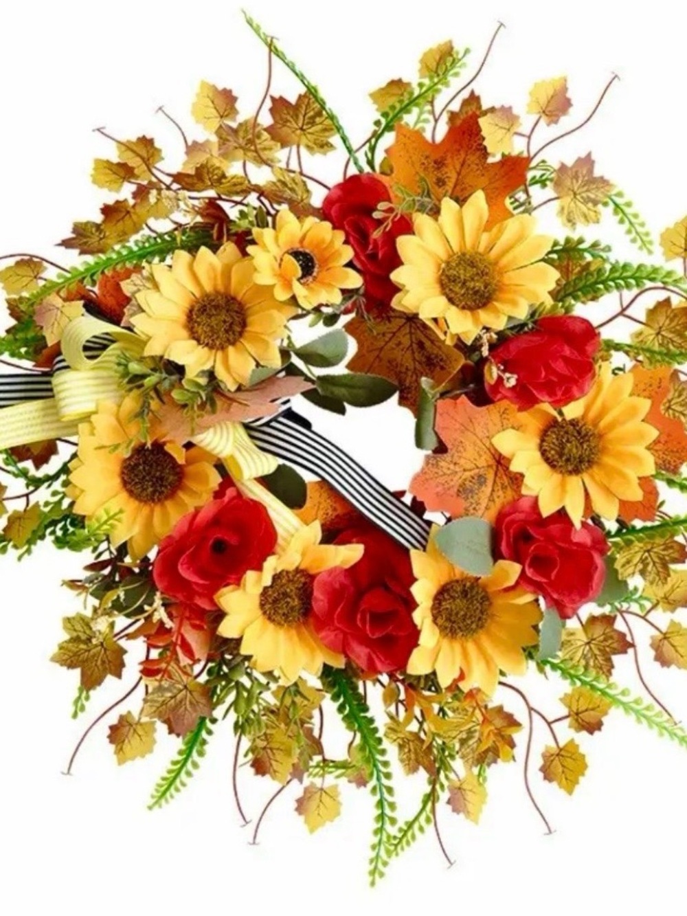 Fall Sunflower & Rose Wreath